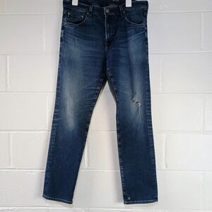AG ADRIANO GOLDSCHMIED Everett Slim Straight 35 x 32‎ Zip Fly Dark Stretch Jeans